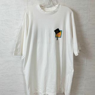 ビンテージ　90Ｓシングルステッチ　半袖Ｔシャツ　カレッジ系　メンズ　古着　白(Tシャツ/カットソー(半袖/袖なし))