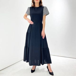 BORDERS at BALCONY - ボーダーズアットバルコニー BORDER SLEEVE TEE DRESS