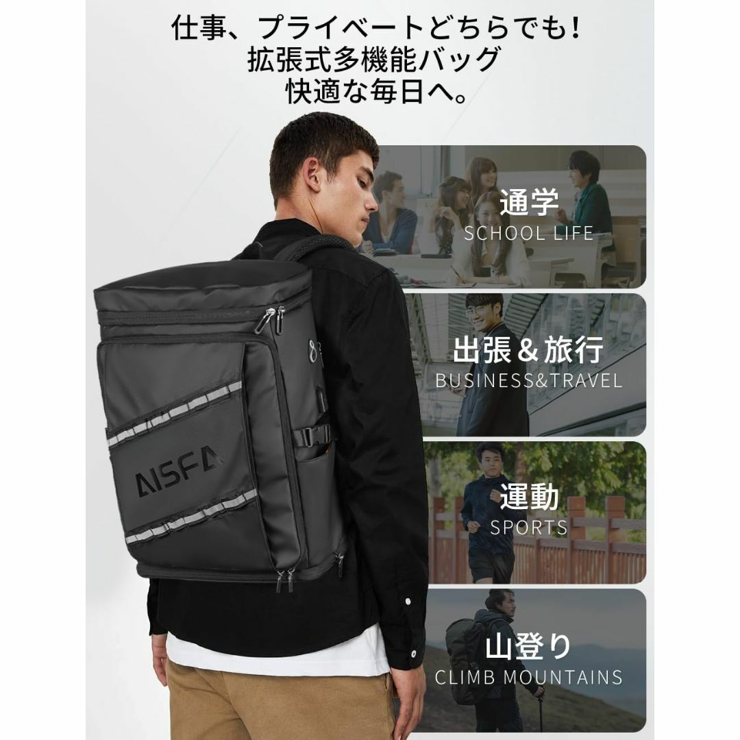 【色: ブルー】[AISFA] リュック メンズ リュックサック スクエア バッ その他のその他(その他)の商品写真