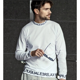 【1PIU1UGUALE3 RELAX】ネックロゴロングTシャツ/WHITE