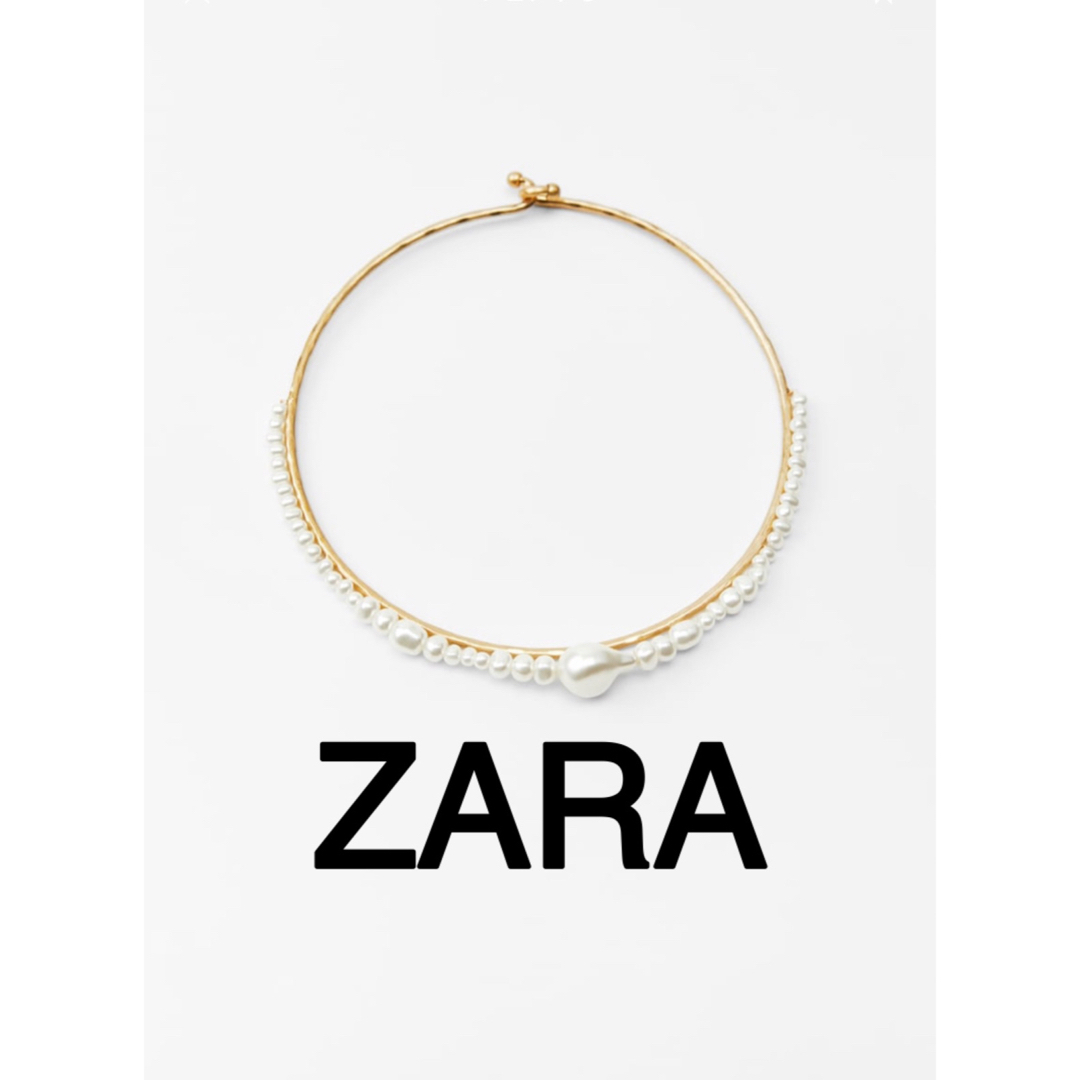 ZARA(ザラ)の【ZARA】　メタルネックレス　フェイクパール　フェイクパールネックレス　高見え レディースのアクセサリー(ネックレス)の商品写真