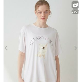 ジェラートピケ(gelato pique)のジェラートピケ　ルームウェア　Dog柄Tシャツ＆ロングパンツ　新品未開封(ルームウェア)