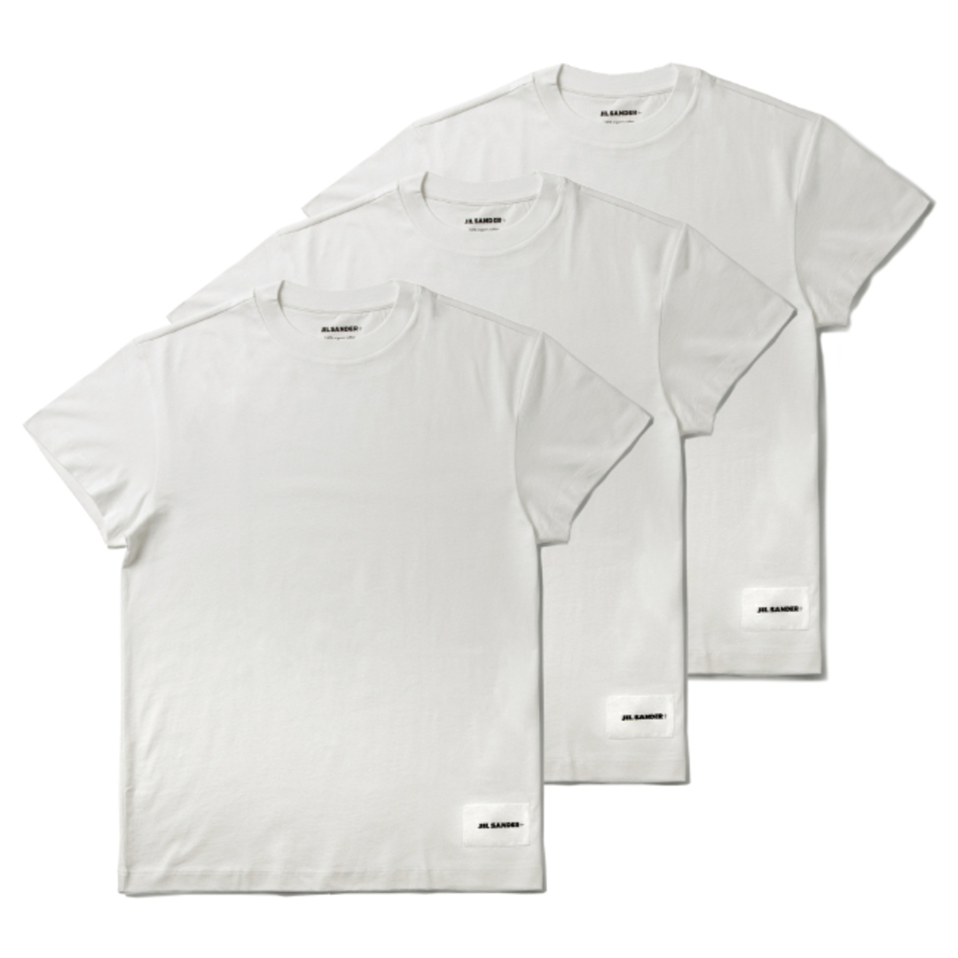 Jil Sander(ジルサンダー)のジルサンダー/JIL SANDER シャツ アパレル メンズ T-SHIRT CN SS 3 PACK Tシャツ/カットソー WHITE J47GC0001-J45048-100 メンズのトップス(Tシャツ/カットソー(半袖/袖なし))の商品写真