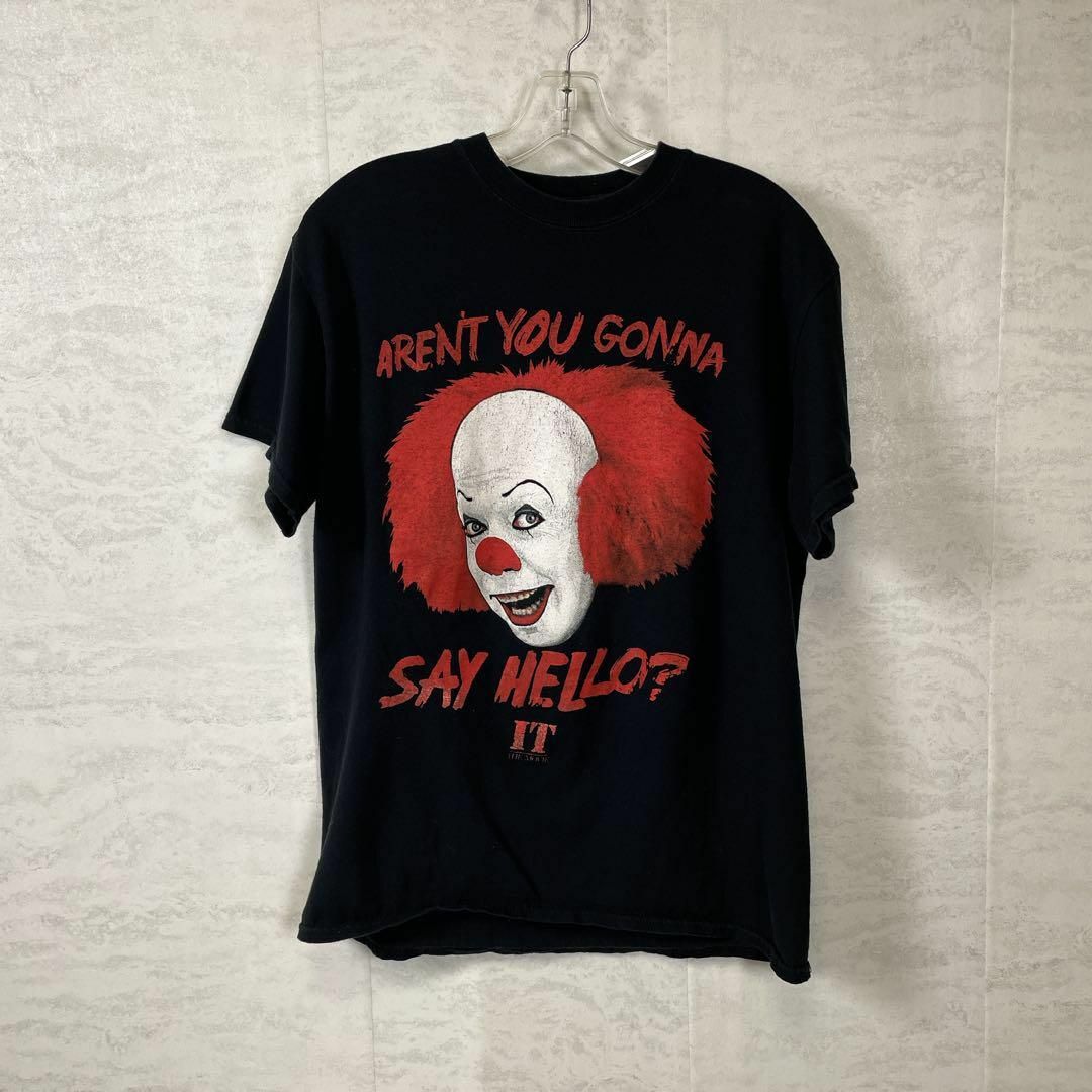 IT　ペニーワイズ　半袖Ｔシャツ　サイズＭ　黒ブラック　ムービーＴ　メンズ　古着 メンズのトップス(Tシャツ/カットソー(半袖/袖なし))の商品写真