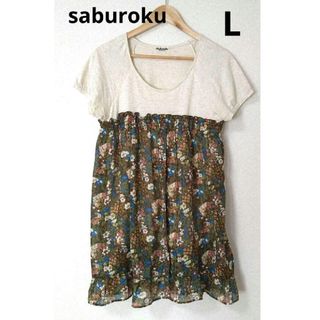 サブロク(SABUROKU)の【匿名配送】サブロク　レディース 花柄 チュニック　Lサイズ(チュニック)