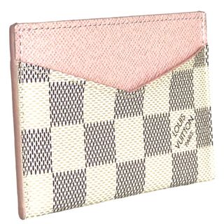 ルイヴィトン(LOUIS VUITTON)のLOUIS VUITTON ルイヴィトン ポルト カルト・サーンプル パスケース レディース ダミエアズールキャンバス ホワイト グレー ピンク 白 N60286 中古品【鑑定済】(パスケース/IDカードホルダー)