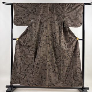 紬 身丈157.5cm 裄丈64cm 正絹 名品 【中古】(着物)