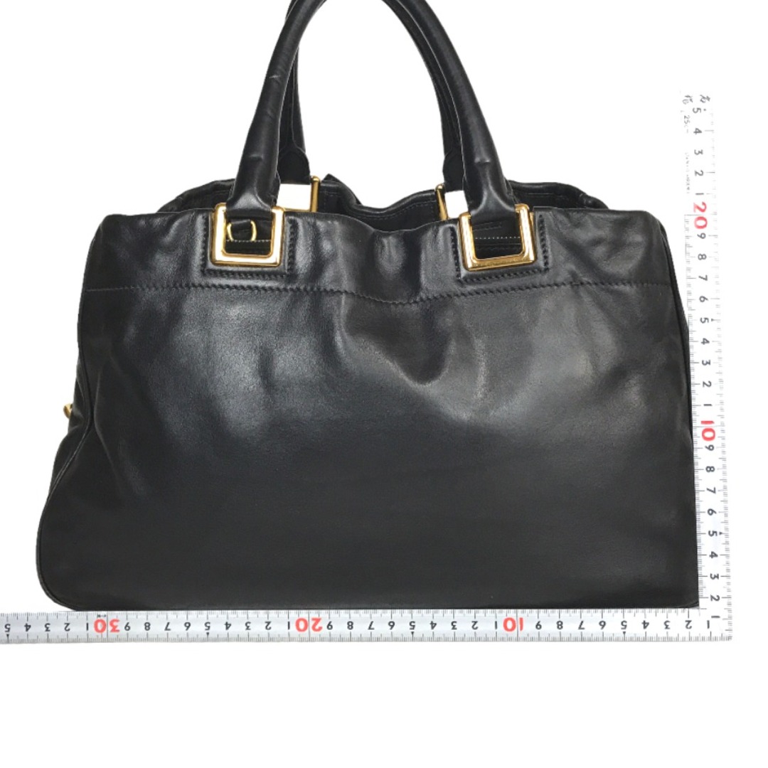 PRADA(プラダ)のPRADA プラダ ネロ リボン トートバッグ ハンドバッグ レディース カーフ ブラック 黒 BN2244 中古品【鑑定済】 レディースのバッグ(ハンドバッグ)の商品写真