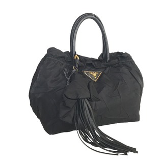 プラダ(PRADA)のPRADA プラダ トートバッグ ハンドバッグ レディース ナイロン ブラック 黒 BN1669 中古品【鑑定済】(ハンドバッグ)