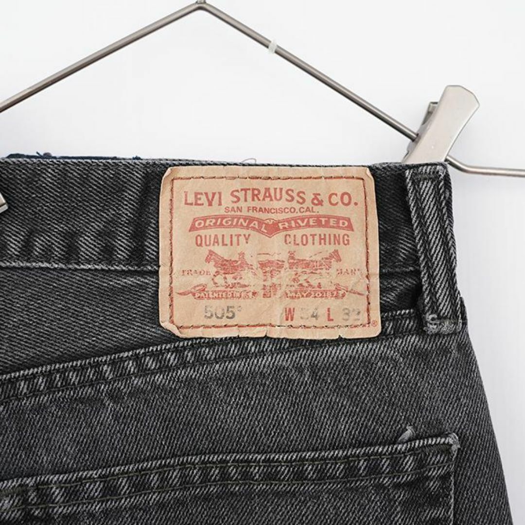 Levi's(リーバイス)のリーバイス505 Levis W34 ブラックデニム 黒 ストレート 9091 メンズのパンツ(デニム/ジーンズ)の商品写真