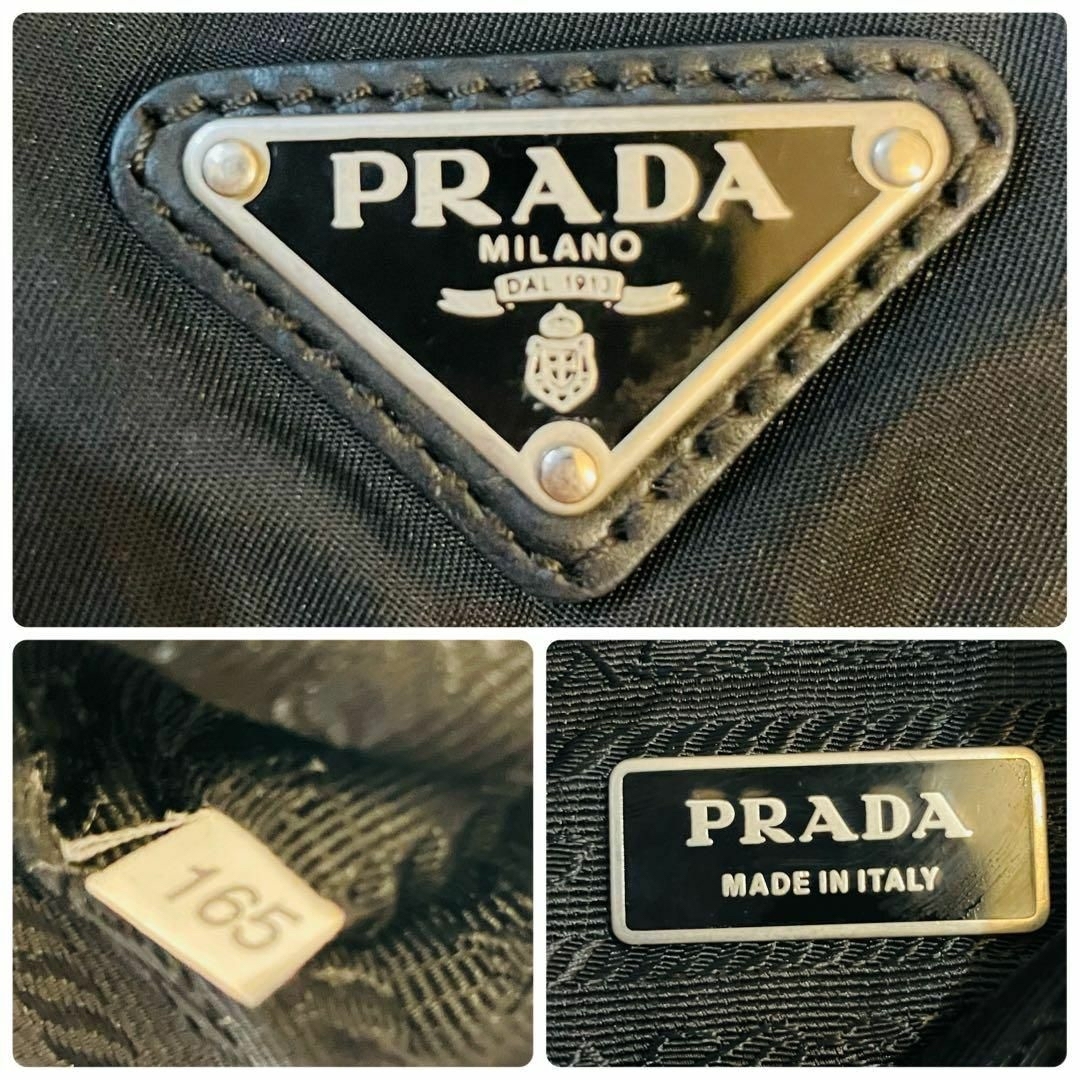 PRADA(プラダ)の美品＊PRADA ショルダーバッグ カメラ ポシェット ナイロン 三角ロゴ 黒 レディースのバッグ(ショルダーバッグ)の商品写真