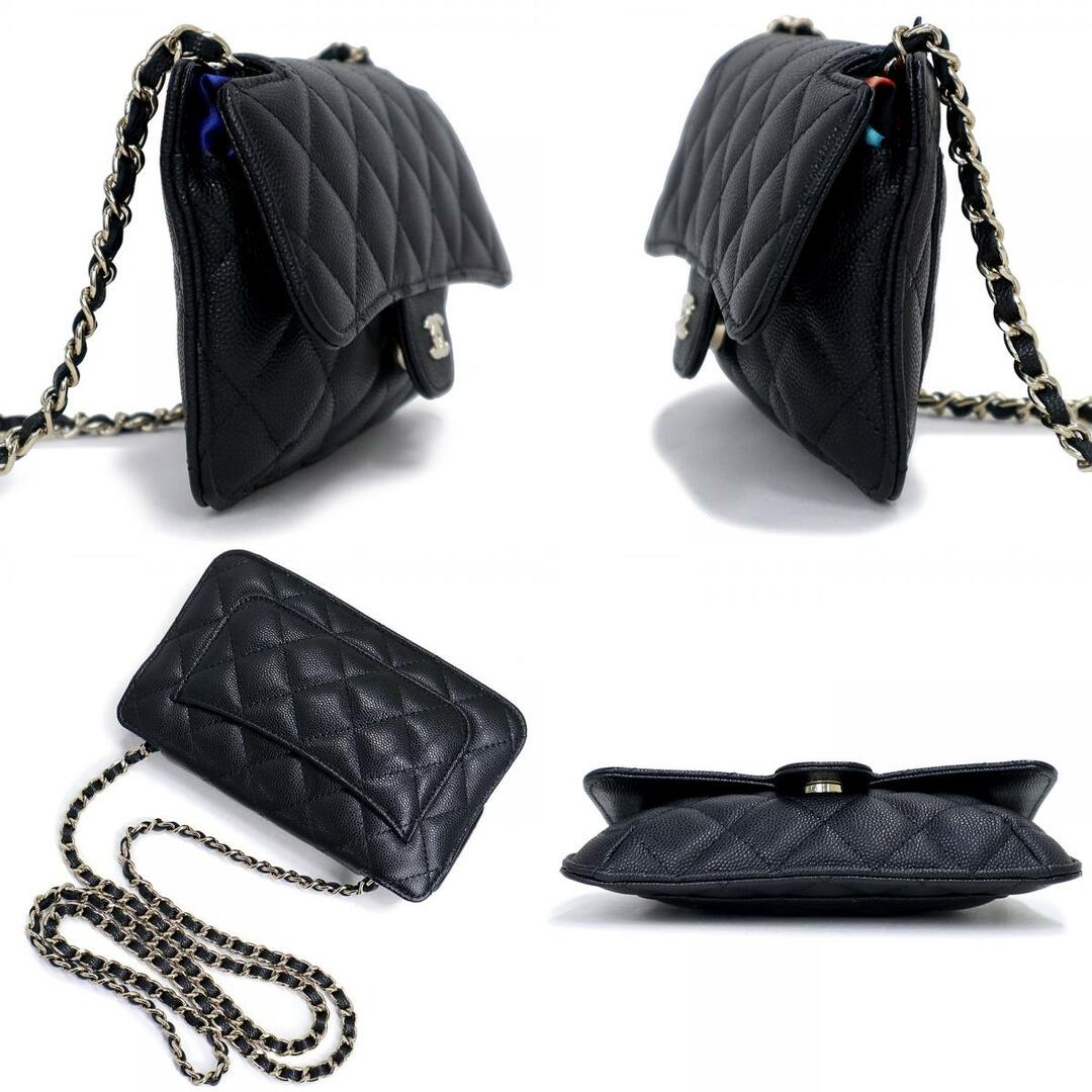 CHANEL(シャネル)のシャネル エコバッグ マトラッセ 2way チェーンショルダー トート 斜め掛け キャビアスキン レザー ナイロン ブラック マルチカラー 黒 シルバー金具 AP2095 CHANEL（未使用　展示品） レディースのバッグ(ショルダーバッグ)の商品写真