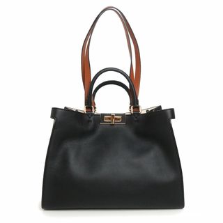 フェンディ(FENDI)のフェンディ ピーカブー エックストート スモール 2WAY ショルダー トート ハンドバッグ カーフスキン シープスキン レザー ブラック ブラウン 黒 茶 ゴールド金具 8BH377 FENDI（未使用　展示品）(ハンドバッグ)