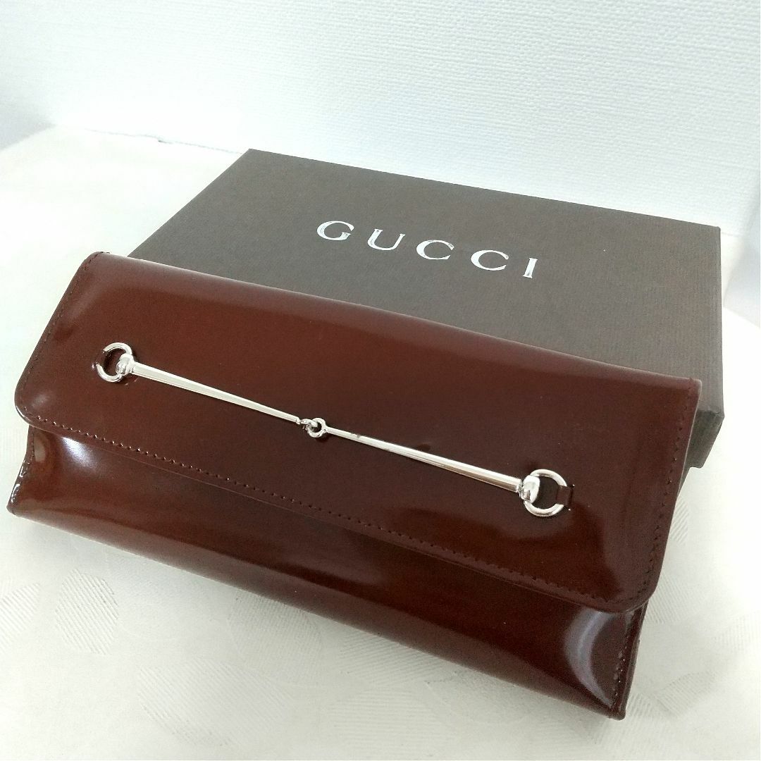 Gucci(グッチ)のGUCCI  二つ折り長財布 ホースビット レザー レディースのファッション小物(財布)の商品写真