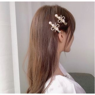 ヘアクリップ　ヘアアクセサリー　レディース　小物　リボン　髪留め　髪飾り(ヘアピン)