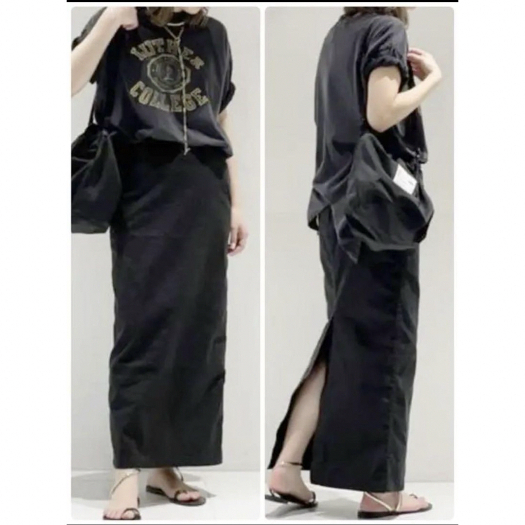 AP STUDIO(エーピーストゥディオ)のAP SUTUDIO ウォッシュタイトスカート　36 黒 レディースのスカート(ロングスカート)の商品写真