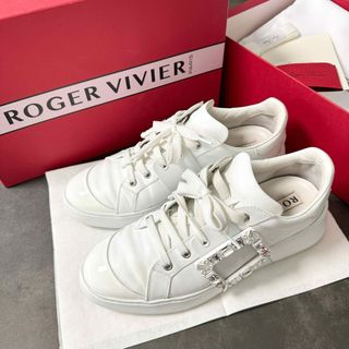 ロジェヴィヴィエ(ROGER VIVIER)のロジェヴィヴィエ ヴィヴ スケート ストラスバックル スニーカー 40 ホワイト(スニーカー)