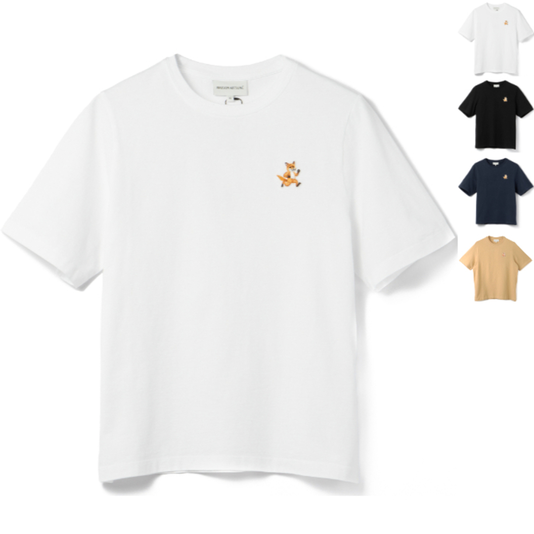 MAISON KITSUNE'(メゾンキツネ)のメゾン キツネ MAISON KITSUNE スピーディ フォックス パッチ コンフォート Tシャツ 半袖シャツ クルーネック ショートスリーブ 2024年春夏新作 MW00119KJ0008 0001 レディースのトップス(Tシャツ(半袖/袖なし))の商品写真