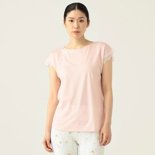 CHACOTT - 新品/チャコット/リバーレースコンビTシャツ/ピンク