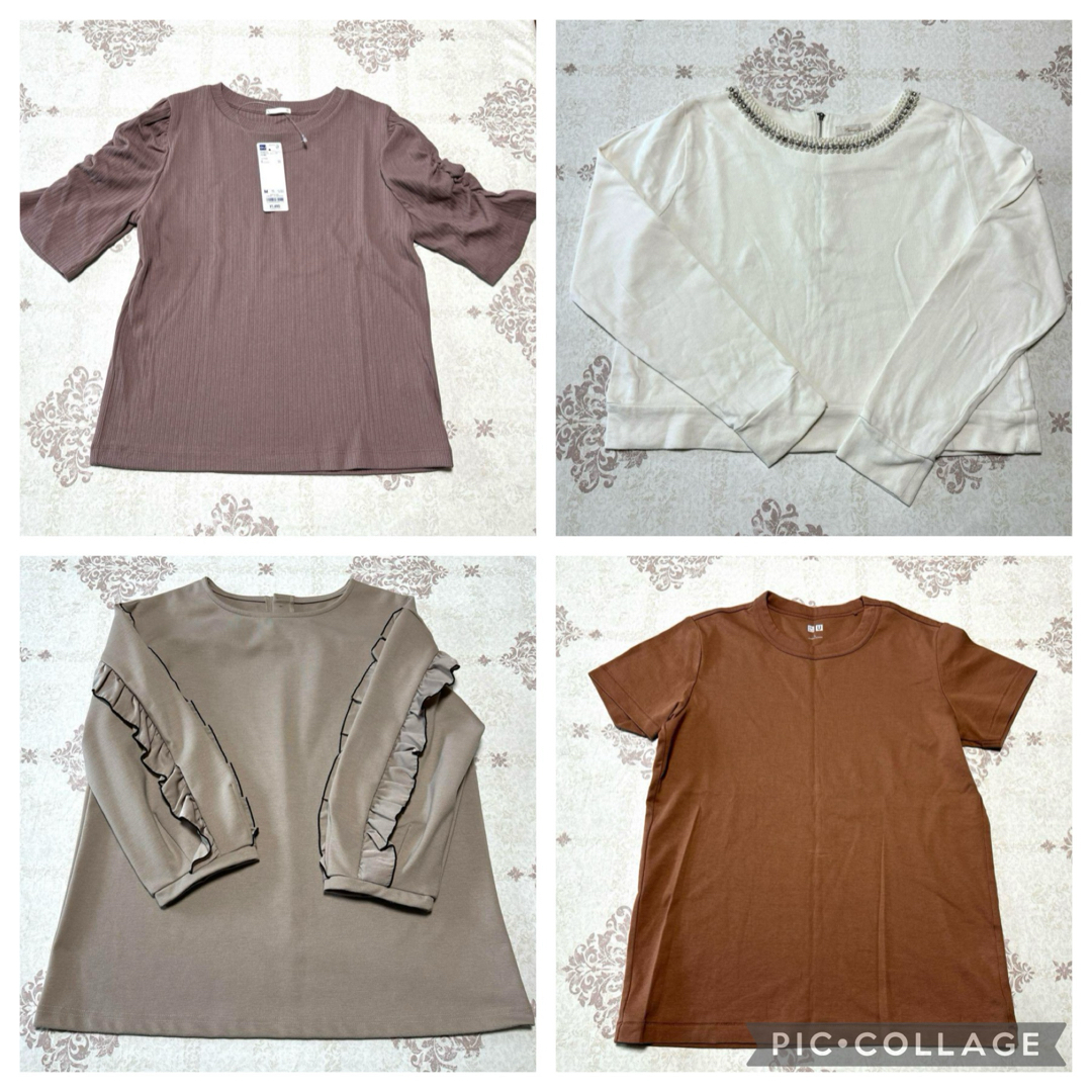 GU(ジーユー)の最終値下げ❣️春夏コーデ　まとめ売り　レディース　４点　シャツ　トップス　Ｍ レディースのトップス(Tシャツ(半袖/袖なし))の商品写真