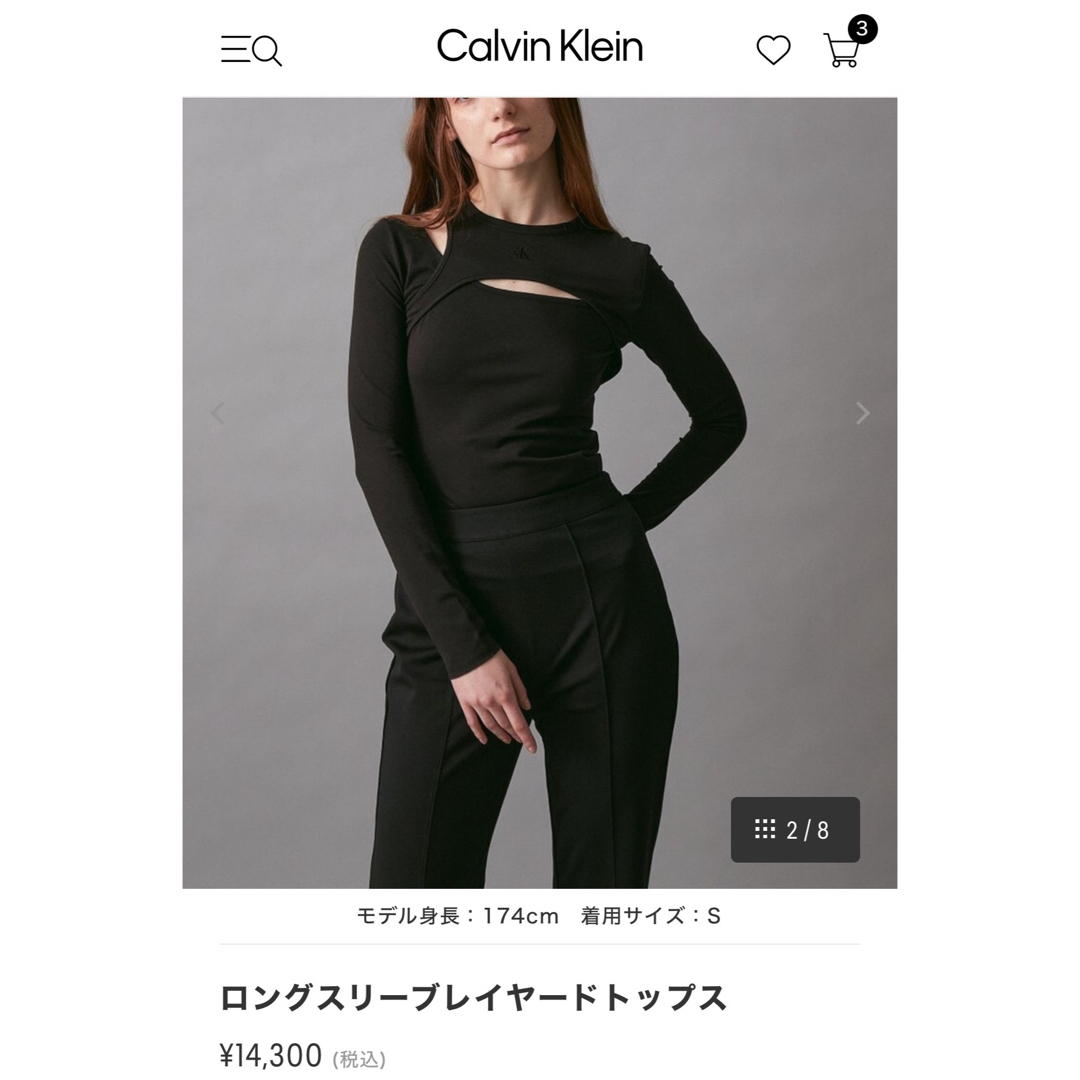 Calvin Klein(カルバンクライン)のCalvin Klein カルバンクライン レイヤードトップス 未使用 レディースのトップス(カットソー(長袖/七分))の商品写真