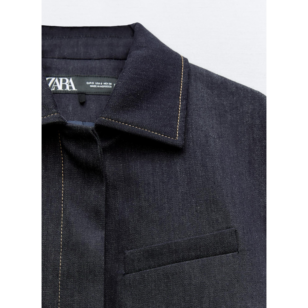 ZARA(ザラ)のZARA ザラ トップステッチ ショート デニムジャケット  レディースのジャケット/アウター(Gジャン/デニムジャケット)の商品写真