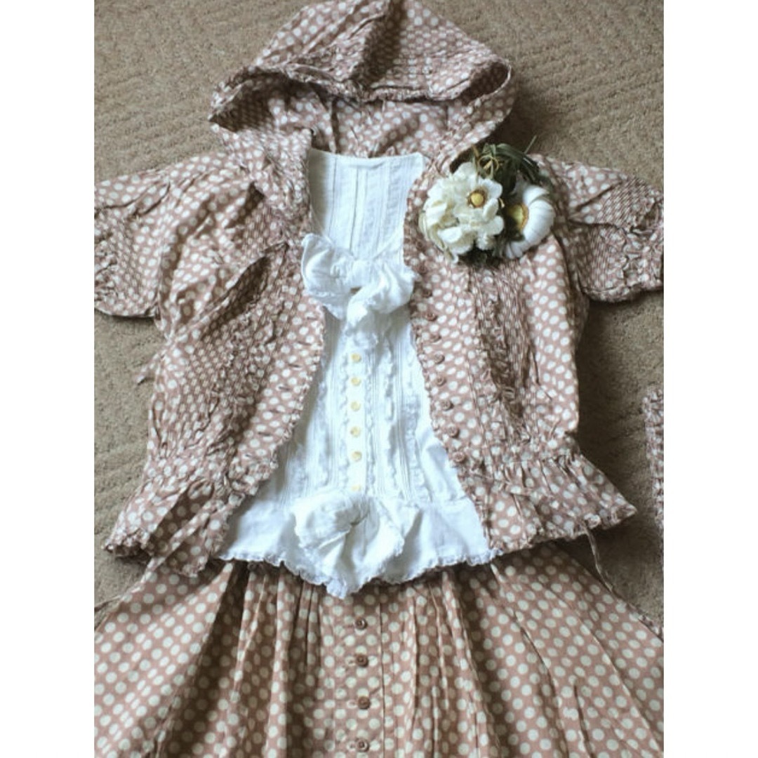 美品✨ピンクハウス 半袖ブラウス&スカート ピンク 水玉 綿 送料 美品✨ピンクハウス 半袖ブラウス&スカート ピンク 水玉 綿 送料