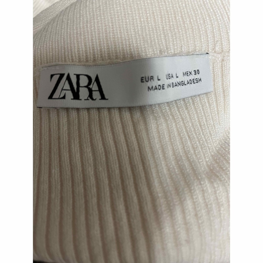 ZARA(ザラ)のZARA ワンピース　ミニ　L 白 レディースのワンピース(ひざ丈ワンピース)の商品写真