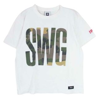 スワッガー(SWAGGER)のSWAGGER スワッガー Ｔシャツ SWGT-3027 迷彩 ロゴ プリント Tシャツ 半袖 ホワイト系 M【中古】(シャツ)