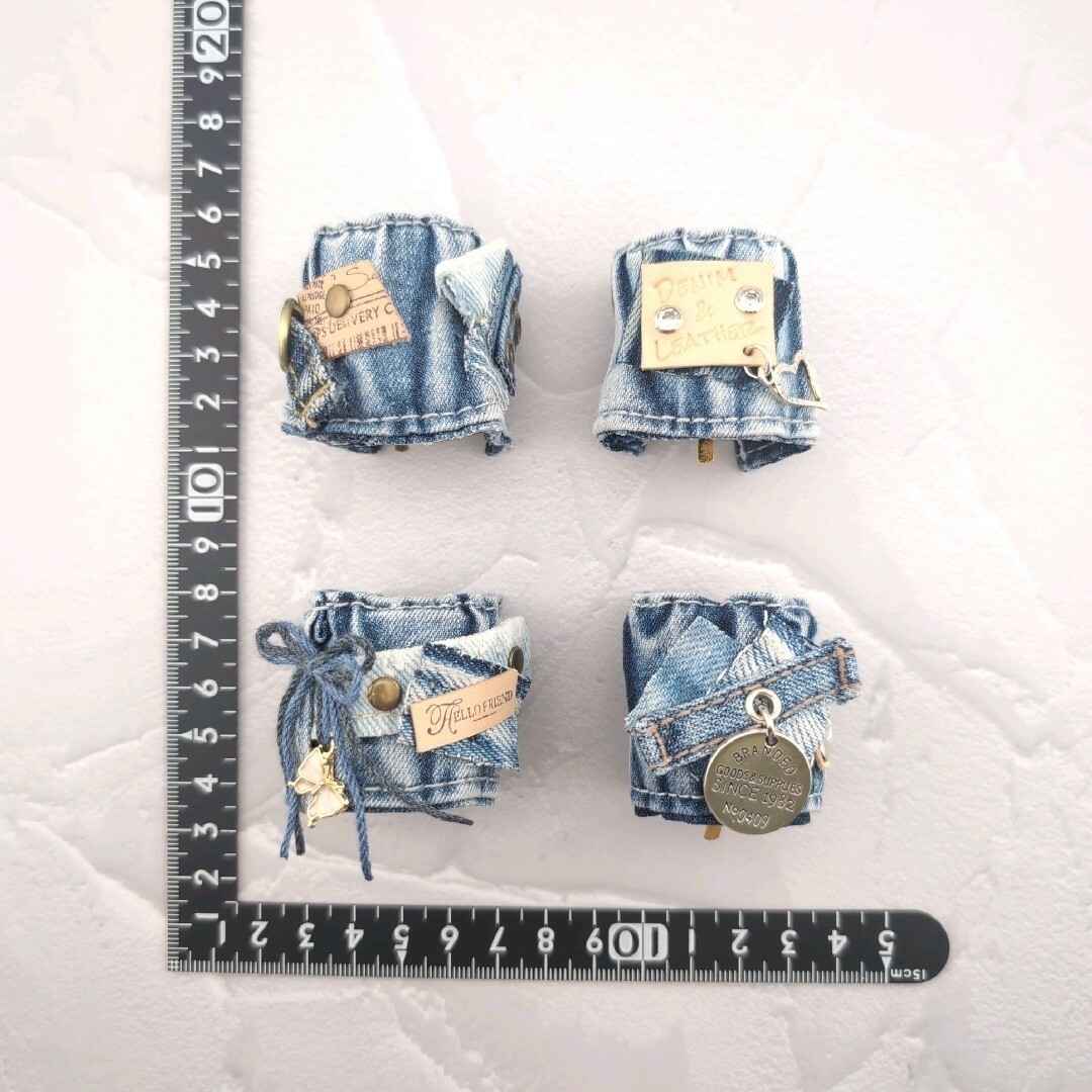 デニムポニーフック silver ハンドメイドのアクセサリー(ヘアアクセサリー)の商品写真