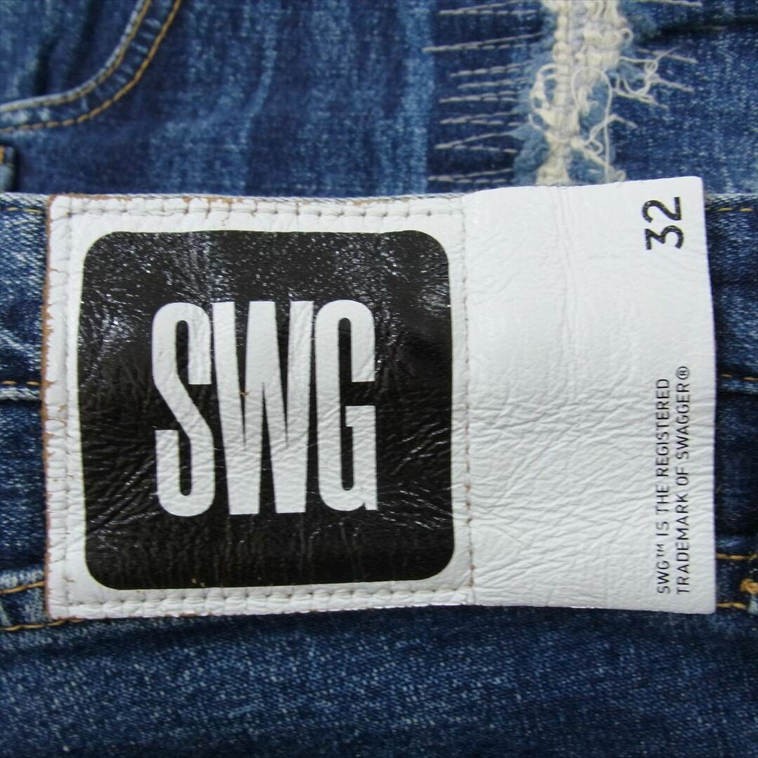 SWAGGER(スワッガー)のSWAGGER スワッガー SWGPTS-677 ストレッチ デニム ダメージ スキニー パンツ インディゴブルー系 32【中古】 メンズのパンツ(その他)の商品写真