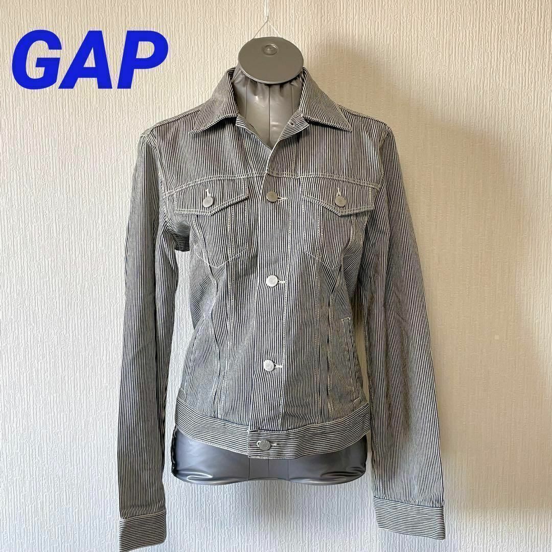 GAP(ギャップ)のGAP ストライプ デニム ヒッコリージャケット シャツ レディースのトップス(シャツ/ブラウス(長袖/七分))の商品写真
