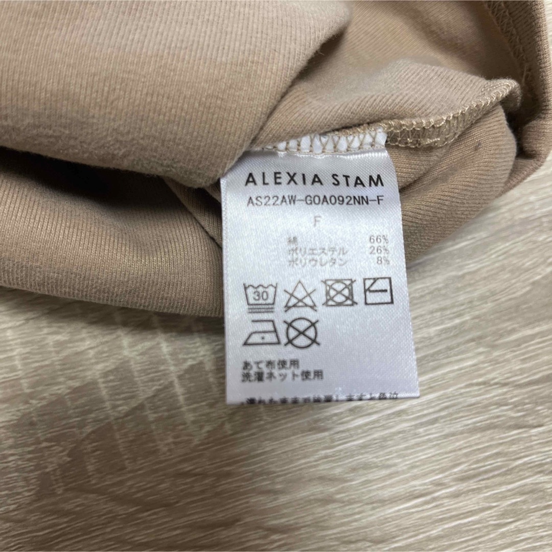 ALEXIA STAM(アリシアスタン)のALEXIA STAM ショート丈 Tシャツ ベージュ レディースのトップス(Tシャツ(半袖/袖なし))の商品写真