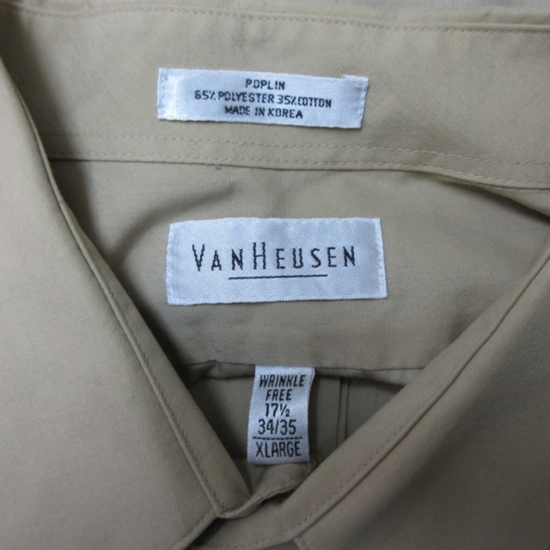 other(アザー)のヴァンヒューゼン VAN HEUSEN シャツ 長袖 ベージュ XL ｋ219 レディースのトップス(シャツ/ブラウス(長袖/七分))の商品写真