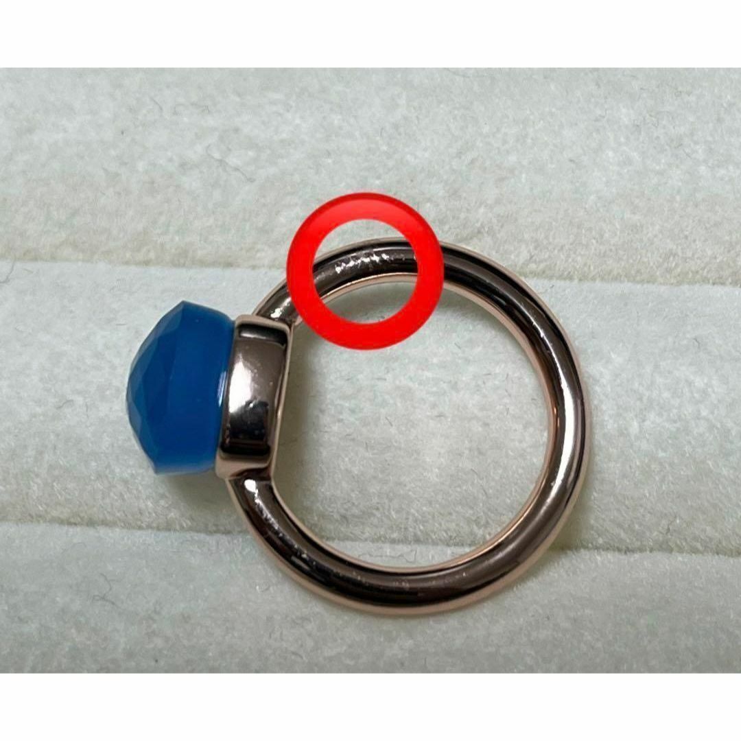 ブルー×ピンクゴールド10号キャンディーリングヌードリング ポメラート風 レディースのアクセサリー(リング(指輪))の商品写真