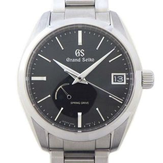 グランドセイコー Grand SEIKO 腕時計 スプリングドライブ SBGA285 マスターショップ限定 カレンダー パワーリザーブ 3針 ブラック文字盤 黒 SS 自動巻き 【箱・保付き】 【中古】(腕時計(アナログ))