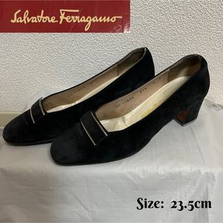 サルヴァトーレフェラガモ(Salvatore Ferragamo)の最終値下　サルヴァトーレフェラガモ　パンプス　ブラックサイズ23.5cm 中古品(ハイヒール/パンプス)