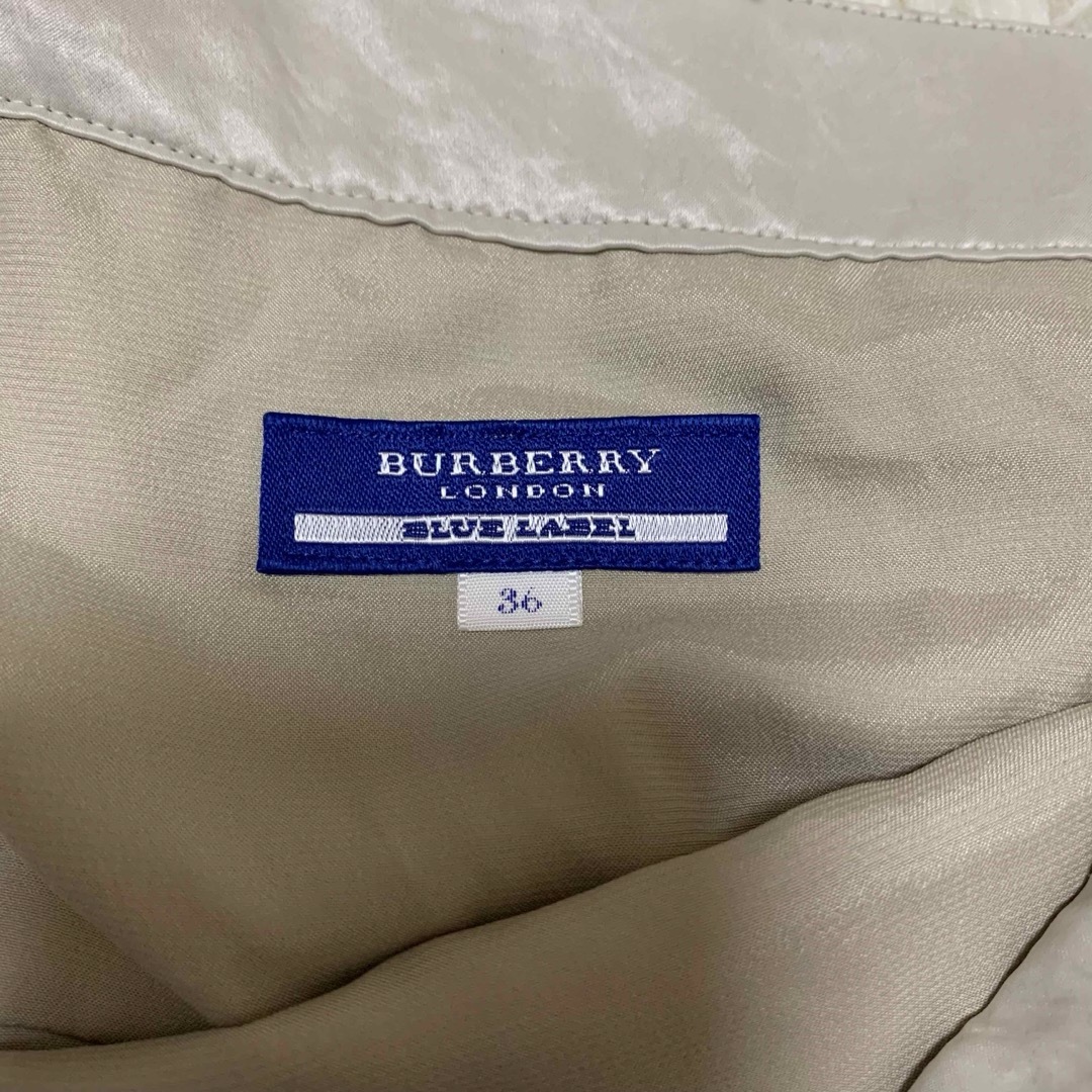 BURBERRY BLUE LABEL(バーバリーブルーレーベル)の【美品】 バーバリー ワンピース Aライン ノバチェック リボン フレア リボン レディースのワンピース(ひざ丈ワンピース)の商品写真