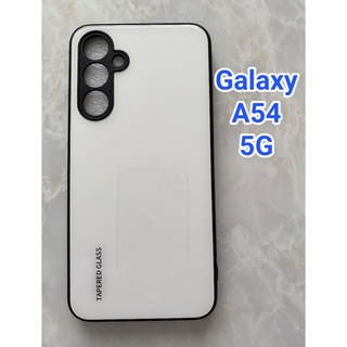 シンプル&可愛い♪耐衝撃背面9HガラスケースGalaxyA54 5G ホワイト白(Androidケース)