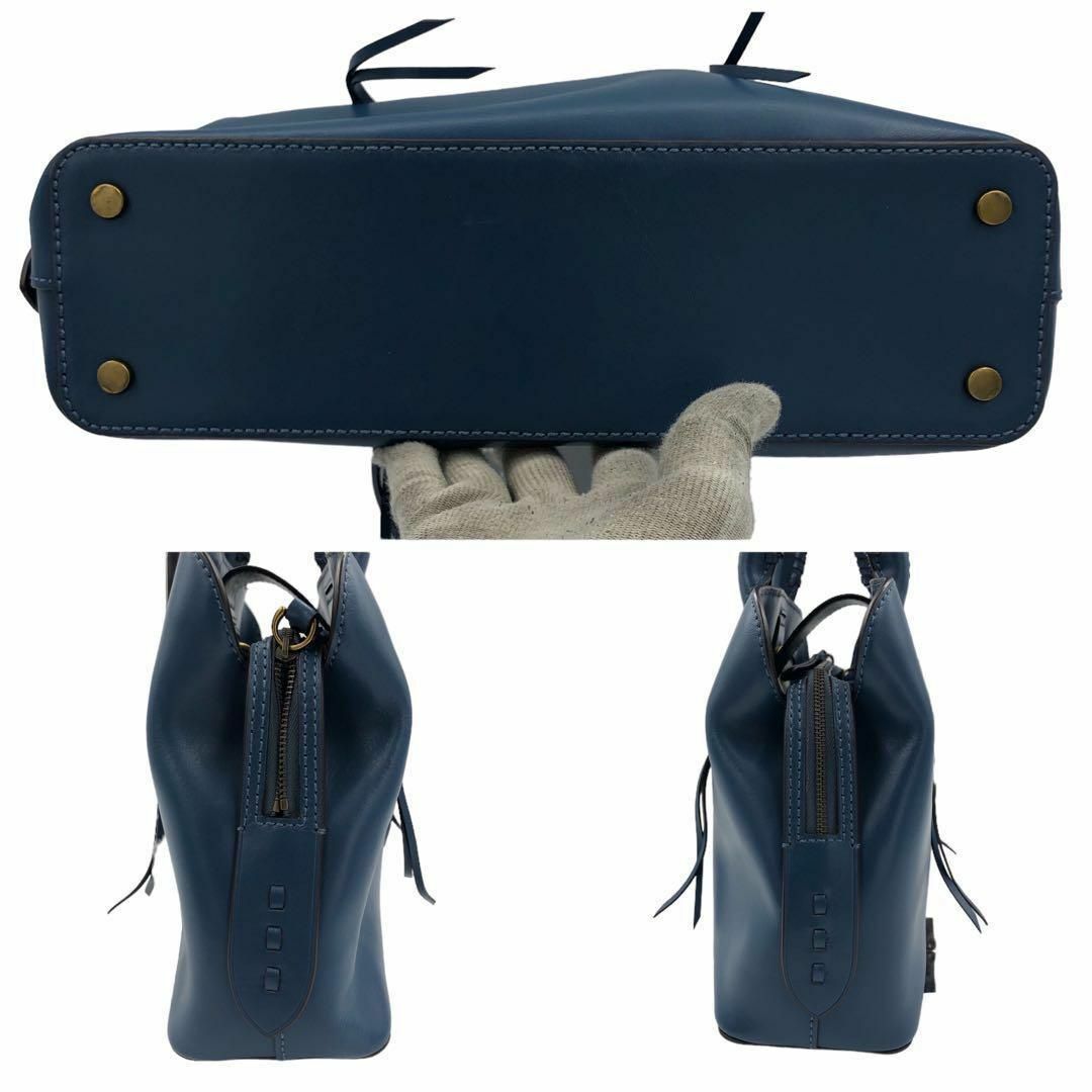POLO RALPH LAUREN(ポロラルフローレン)のポロラルフローレン 2way ショルダーバッグ ハンドバッグ レザー ブルー レディースのバッグ(ショルダーバッグ)の商品写真