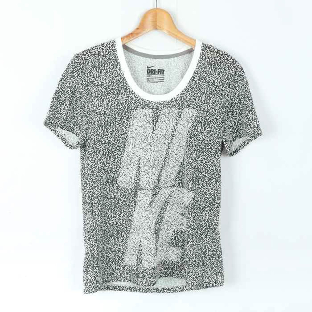 NIKE(ナイキ)のナイキ 半袖Ｔシャツ トップス ドライフィット ロゴT スポーツウエア レディース Lサイズ 黒×白 NIKE レディースのトップス(Tシャツ(半袖/袖なし))の商品写真