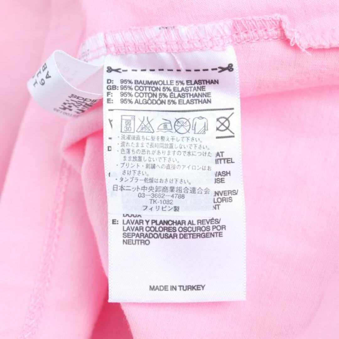 adidas(アディダス)のアディダス 半袖Ｔシャツ トップス ロゴT コットン スポーツウエア レディース Mサイズ ピンク×銀 adidas レディースのトップス(Tシャツ(半袖/袖なし))の商品写真