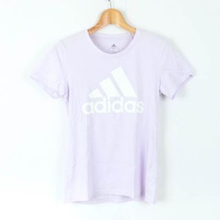 アディダス(adidas)のアディダス 半袖Ｔシャツ トップス ビッグロゴT スポーツウエア レディース Mサイズ 紫×白 adidas(Tシャツ(半袖/袖なし))