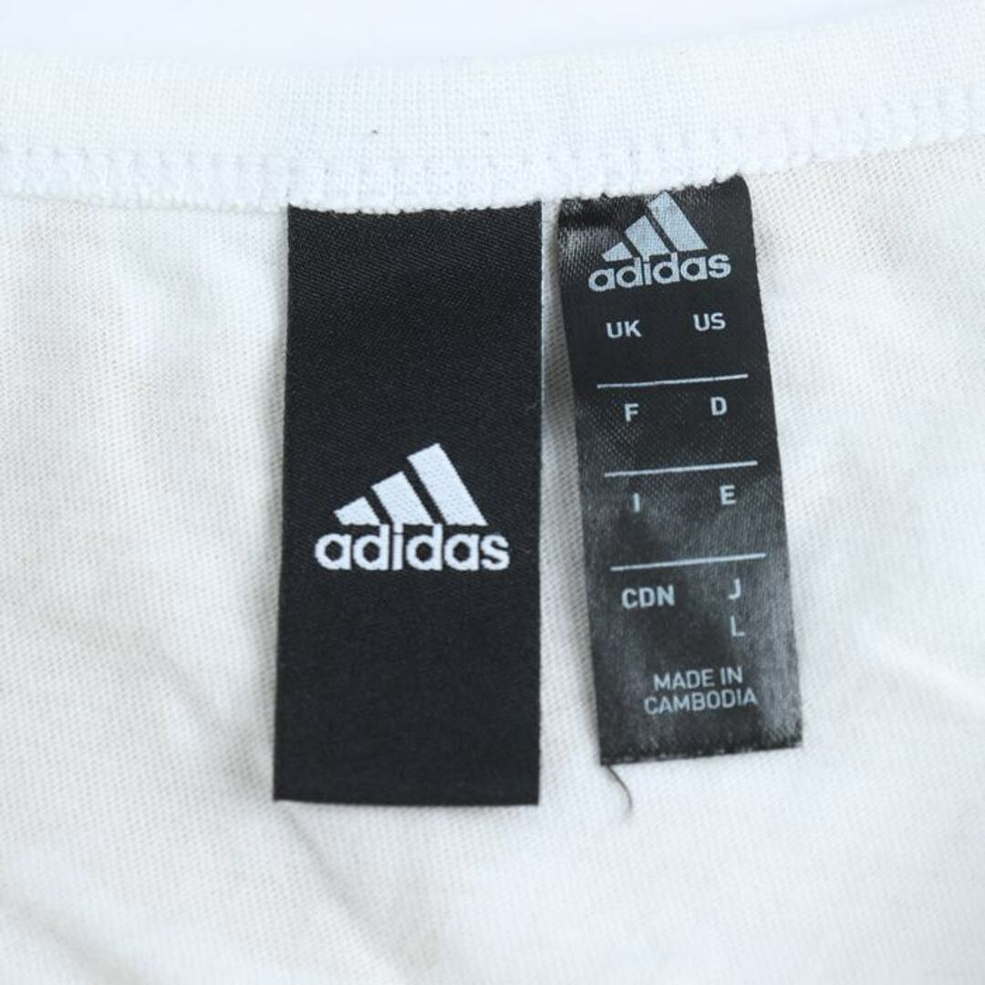 adidas(アディダス)のアディダス 半袖Ｔシャツ トップス カモフラ柄 スポーツウエア コットン レディース Lサイズ ベージュ×黄緑 adidas レディースのトップス(Tシャツ(半袖/袖なし))の商品写真