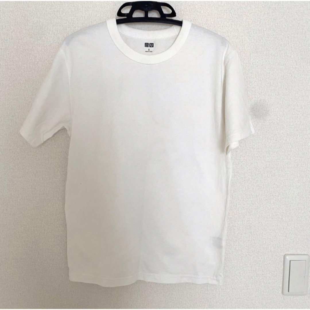 UNIQLO(ユニクロ)のユニクロU クルーネックT 半袖　白　Sサイズ　綿100% レディースのトップス(Tシャツ(半袖/袖なし))の商品写真