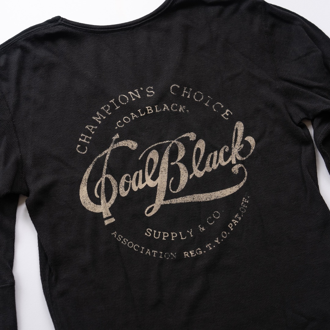 COALBLACK(コールブラック)のCoalblack コールブラック　ロゴプリントサーマルTシャツ　ブラック メンズのトップス(Tシャツ/カットソー(七分/長袖))の商品写真