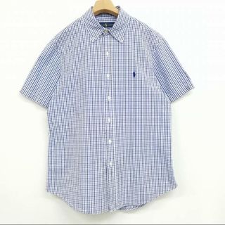 ラルフローレン(Ralph Lauren)の美品 シャツ チェック シアサッカー ボタンダウン コットン  半袖 M  (シャツ)