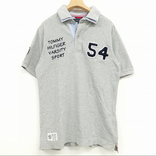 トミーヒルフィガー(TOMMY HILFIGER)のポロシャツ Tシャツ 半袖 刺繍 コットン S グレー(ポロシャツ)