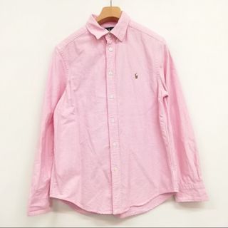 ポロラルフローレン(POLO RALPH LAUREN)の美品 シャツ ボタンダウン ロングスリーブ 長袖 ピンク ボーイズ(Tシャツ/カットソー)