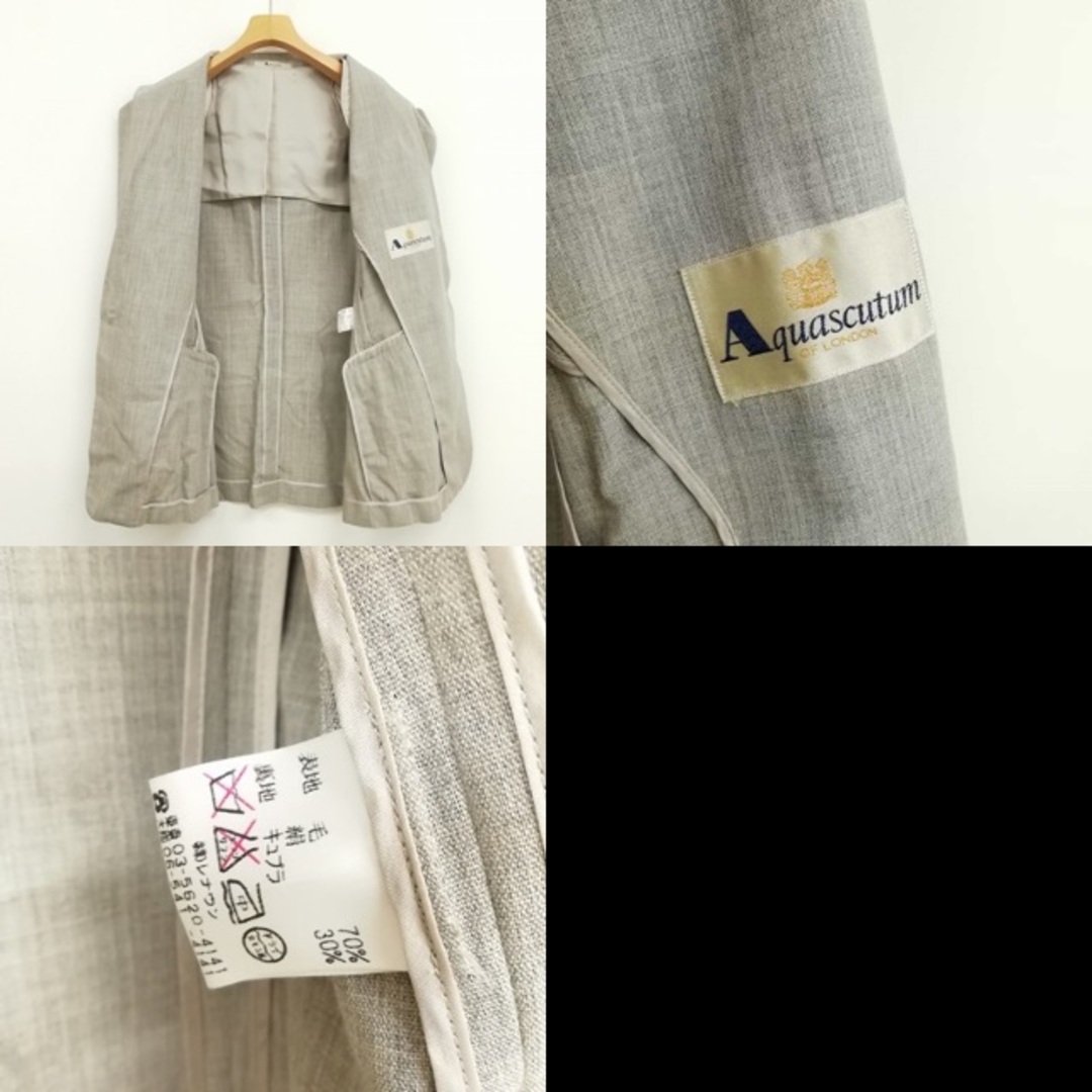 AQUA SCUTUM(アクアスキュータム)のフォーマル スカート スーツ 膝丈 ウール シルク 春夏 11 グレー レディースのフォーマル/ドレス(スーツ)の商品写真